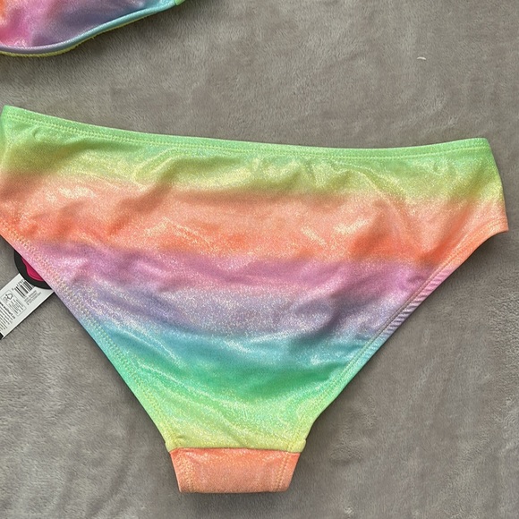✨NWT - Teen Sparkly rainbow bikini - Picture 4 of 11